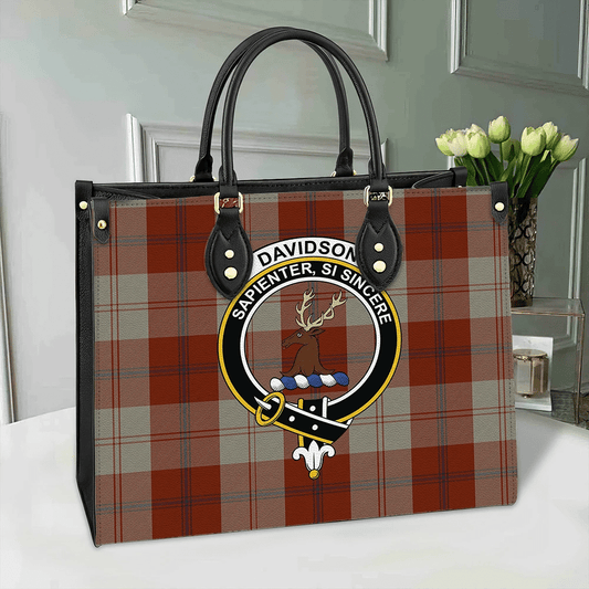 Davidson Dress Dancers Tartan Crest Leather Bag