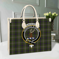 Davidson Tulloch Dress Tartan Crest Leather Bag