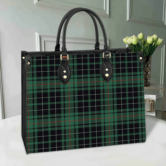 MacAulay Hunting Ancient Tartan Leather Bag