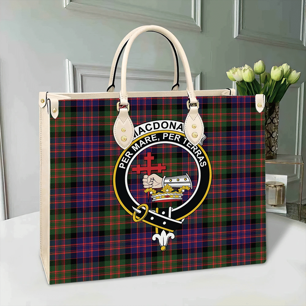 MacDonald Modern Tartan Crest Leather Bag