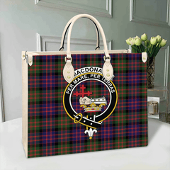 MacDonald Modern Tartan Crest Leather Bag