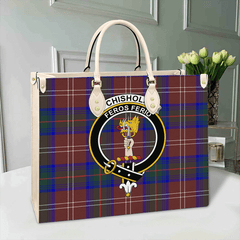 Chisholm Hunting Modern Tartan Crest Leather Bag