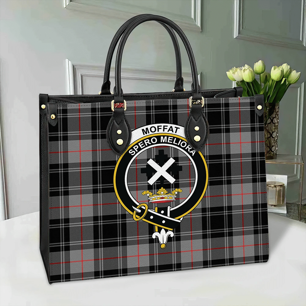 Moffat Modern Tartan Crest Leather Bag