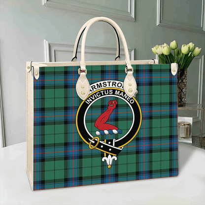 Armstrong Ancient Tartan Crest Leather Bag