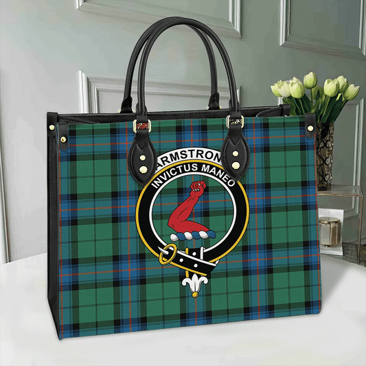 Armstrong Ancient Tartan Crest Leather Bag