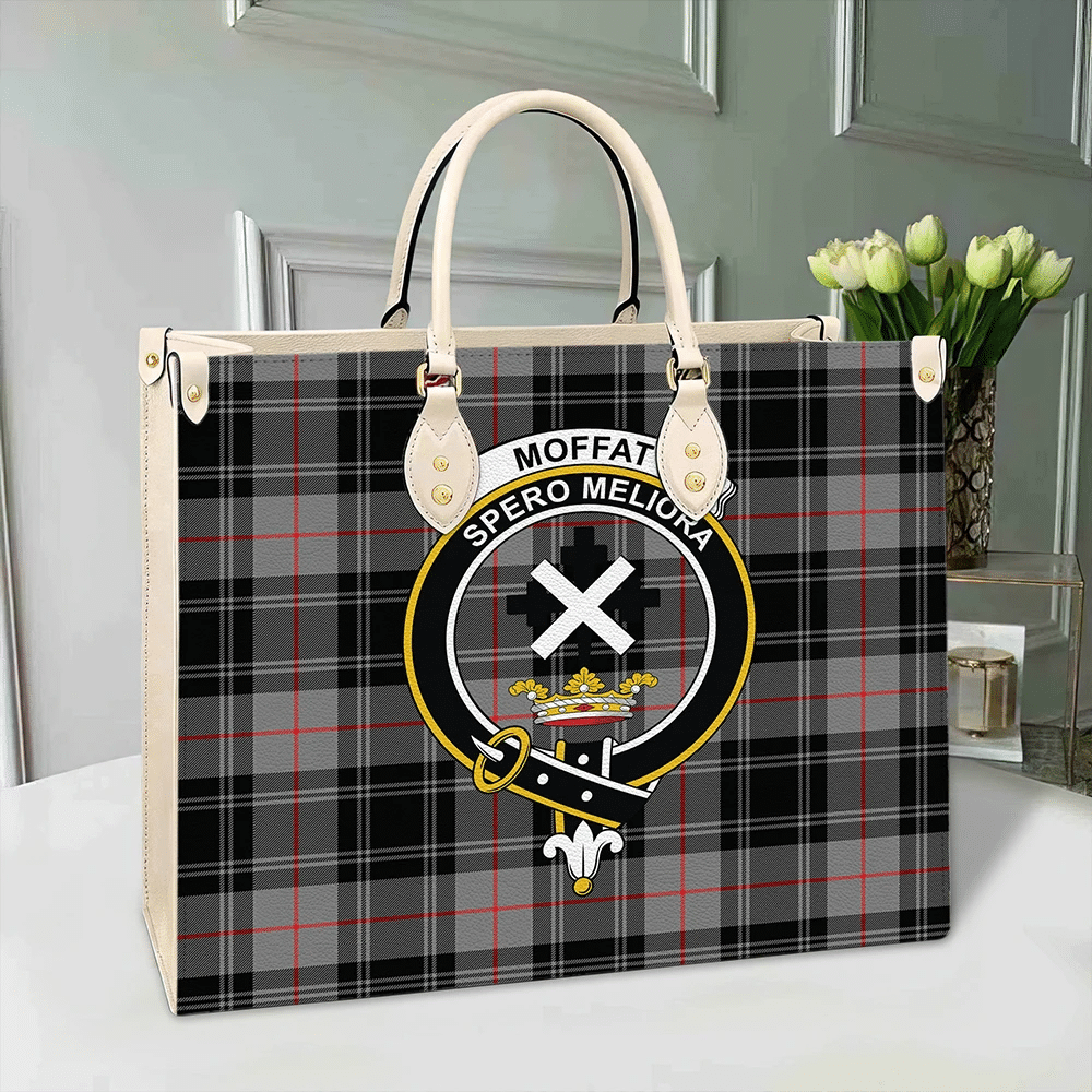 Moffat Modern Tartan Crest Leather Bag