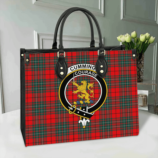 Cumming Modern Tartan Crest Leather Bag