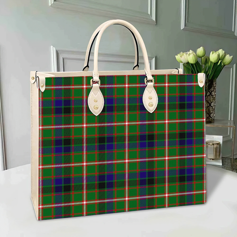 Reid Green Tartan Leather Bag