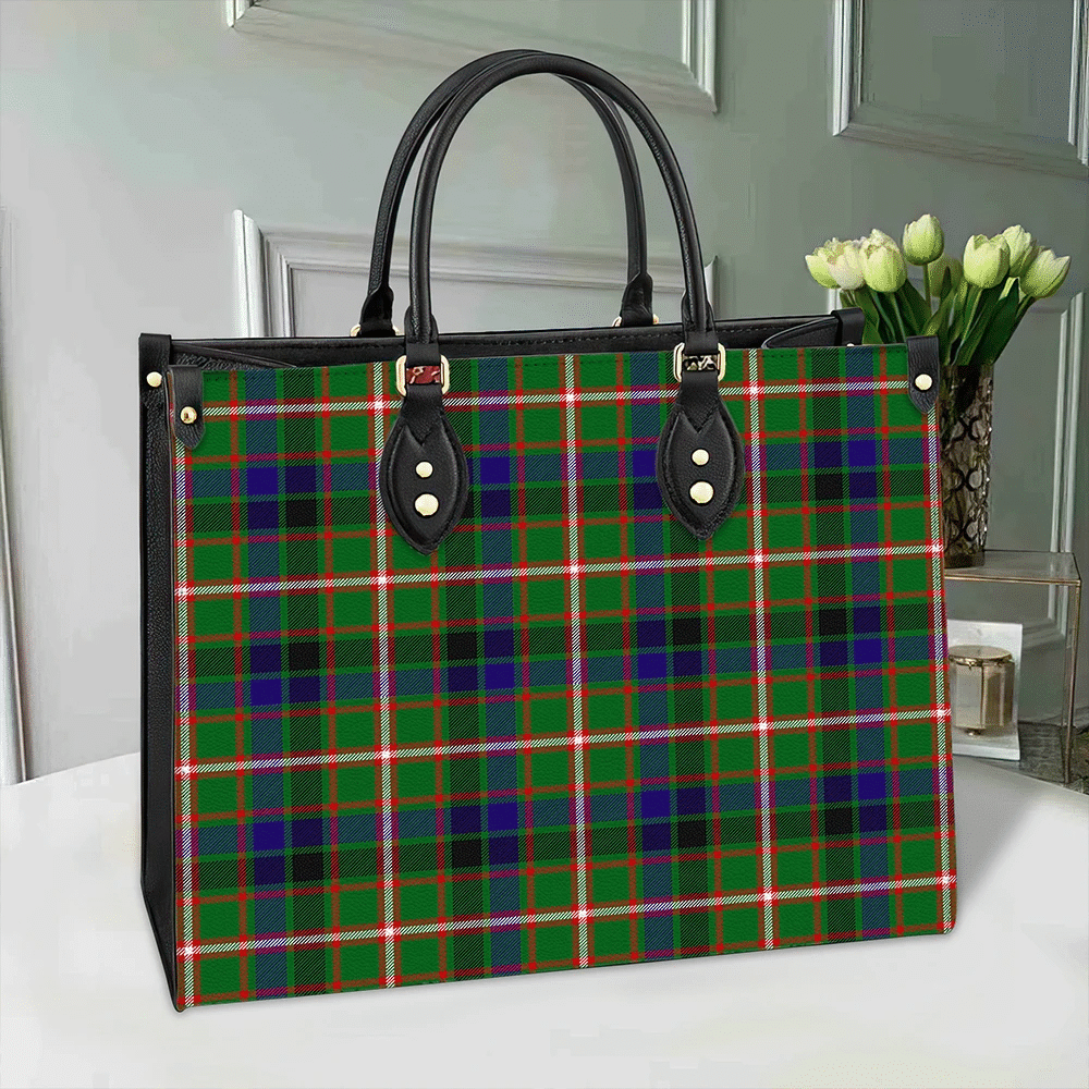 Reid Green Tartan Leather Bag