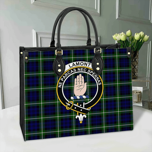 Lamont Modern Tartan Crest Leather Bag