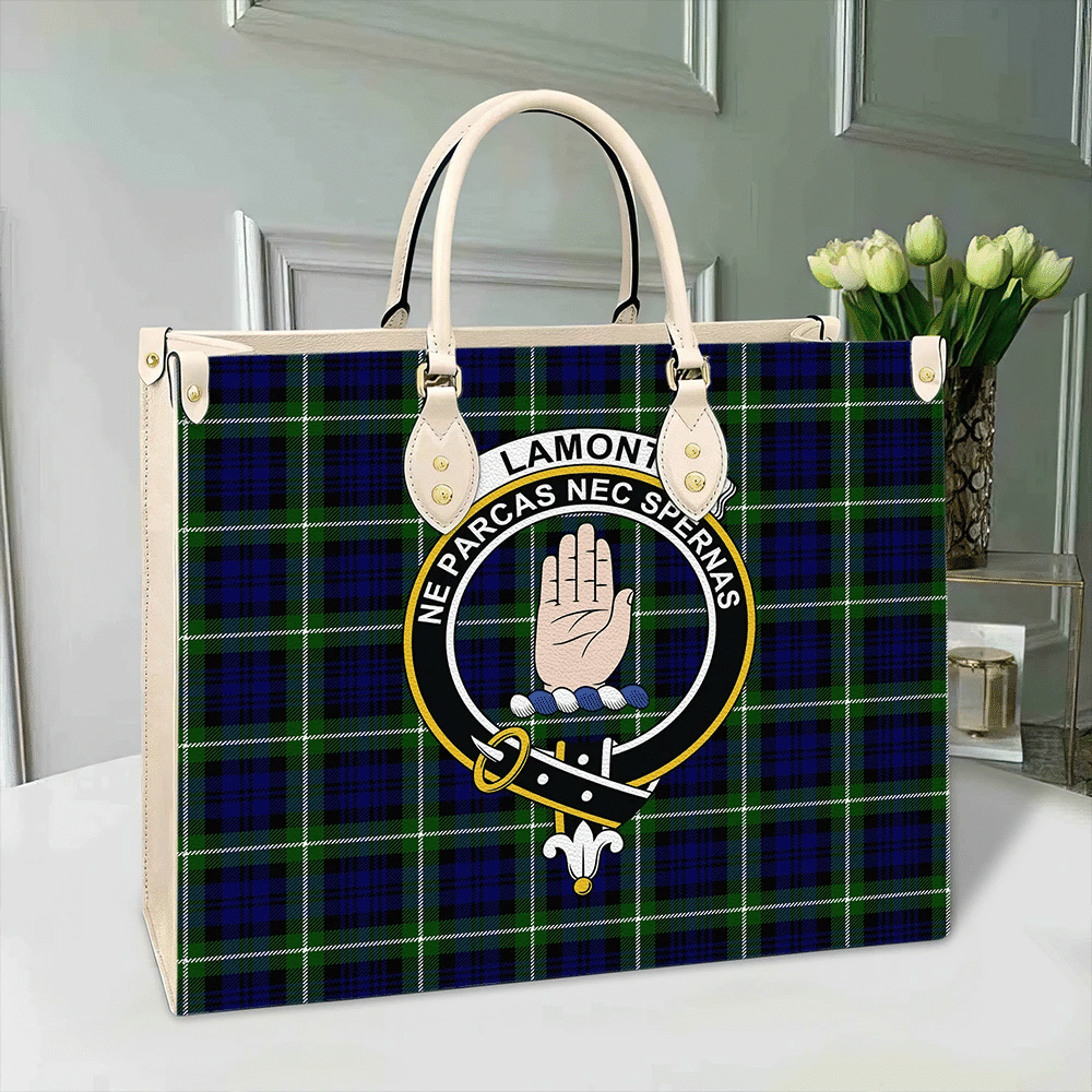 Lamont Modern Tartan Crest Leather Bag