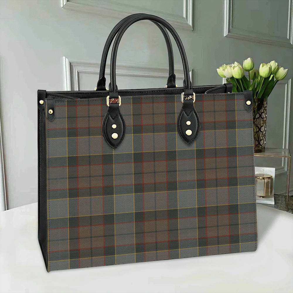 Outlander Fraser Tartan Leather Bag