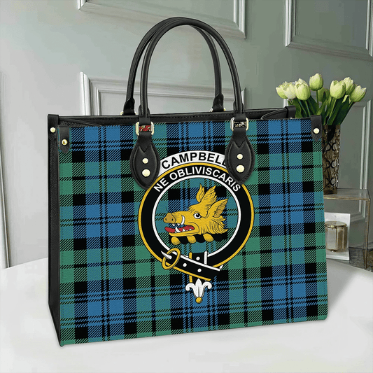 Campbell Ancient 01 Tartan Crest Leather Bag