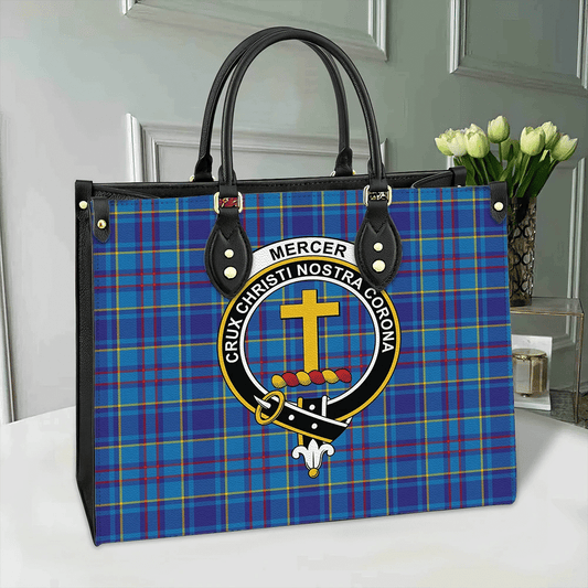 Mercer Modern Tartan Crest Leather Bag