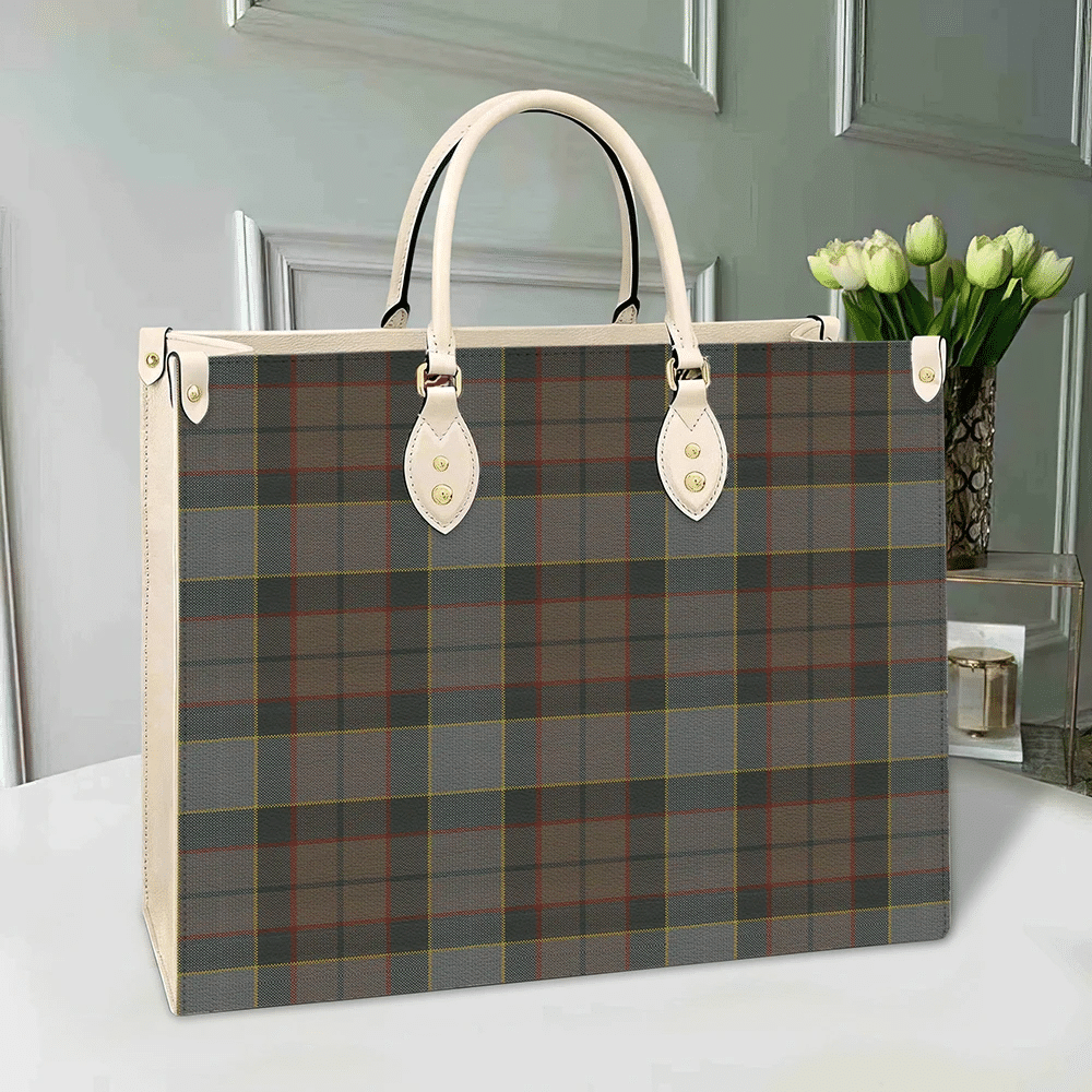 Outlander Fraser Tartan Leather Bag