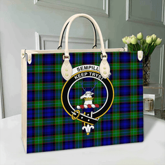 Sempill Modern Tartan Crest Leather Bag