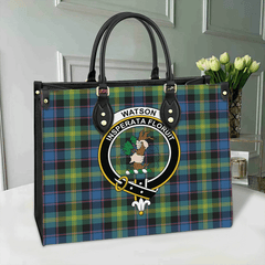 Watson Ancient Tartan Crest Leather Bag