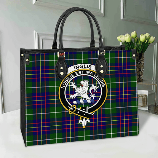 Inglis Modern Tartan Crest Leather Bag