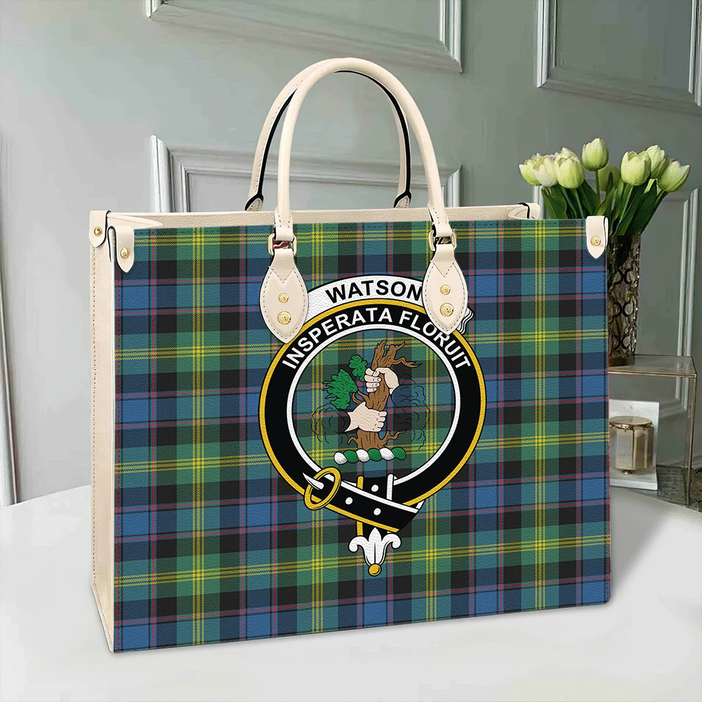 Watson Ancient Tartan Crest Leather Bag