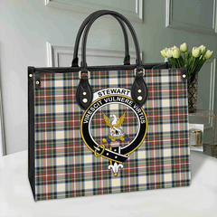 Stewart Dress Ancient Tartan Crest Leather Bag