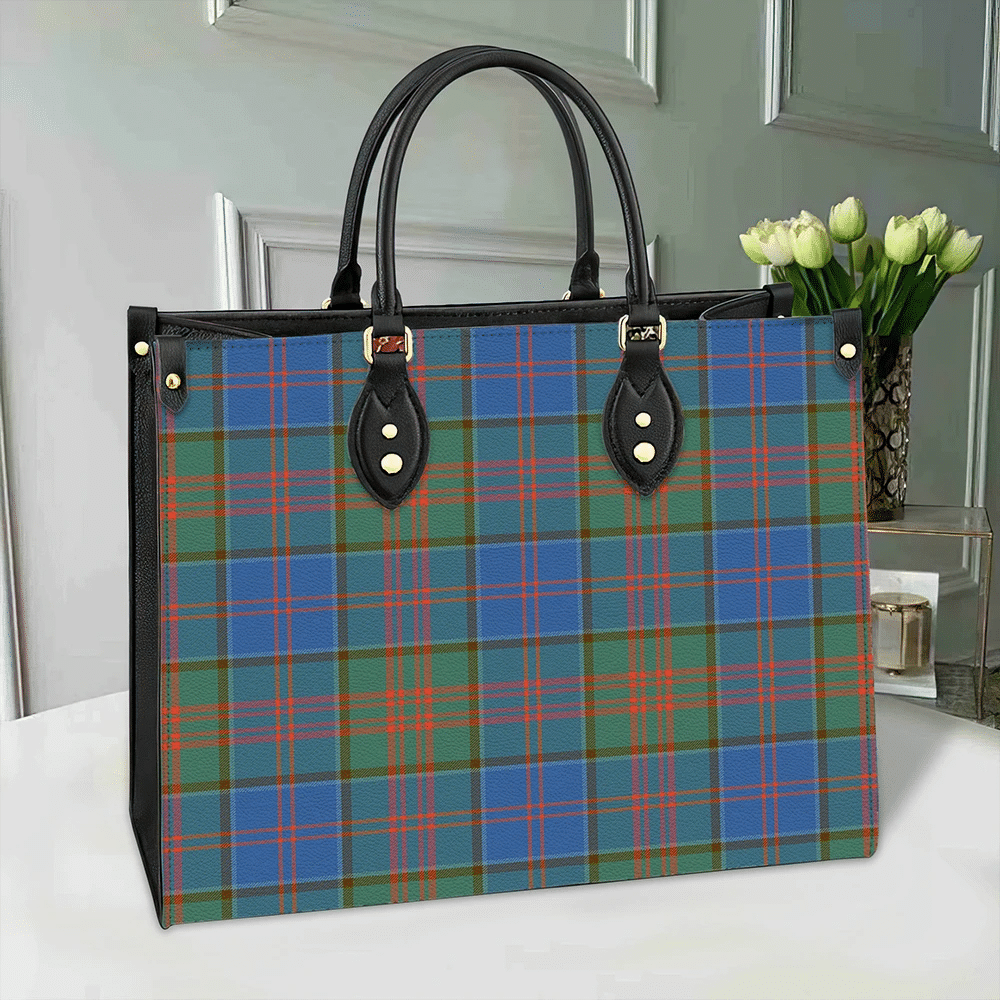 Stewart of Appin Hunting Ancient Tartan Leather Bag