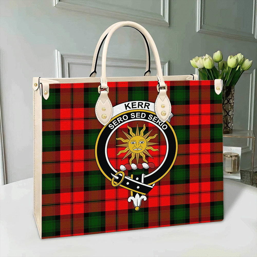 Kerr Modern Tartan Crest Leather Bag