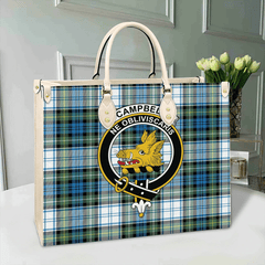 Campbell Dress Tartan Crest Leather Bag