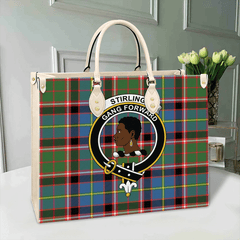 Stirling & Bannockburn District Tartan Crest Leather Bag