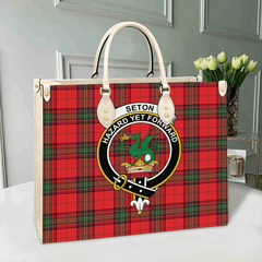 Seton Modern Tartan Crest Leather Bag