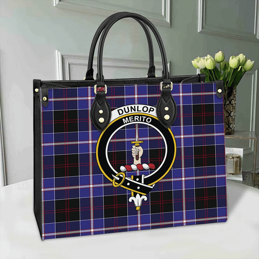 Dunlop Modern Tartan Crest Leather Bag