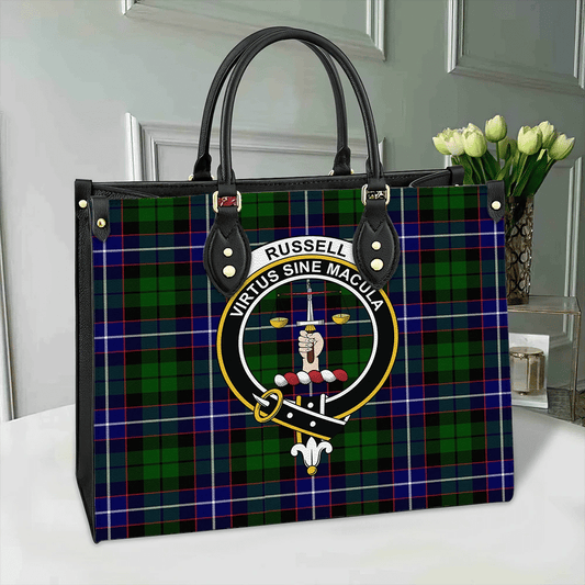 Russell Modern Tartan Crest Leather Bag