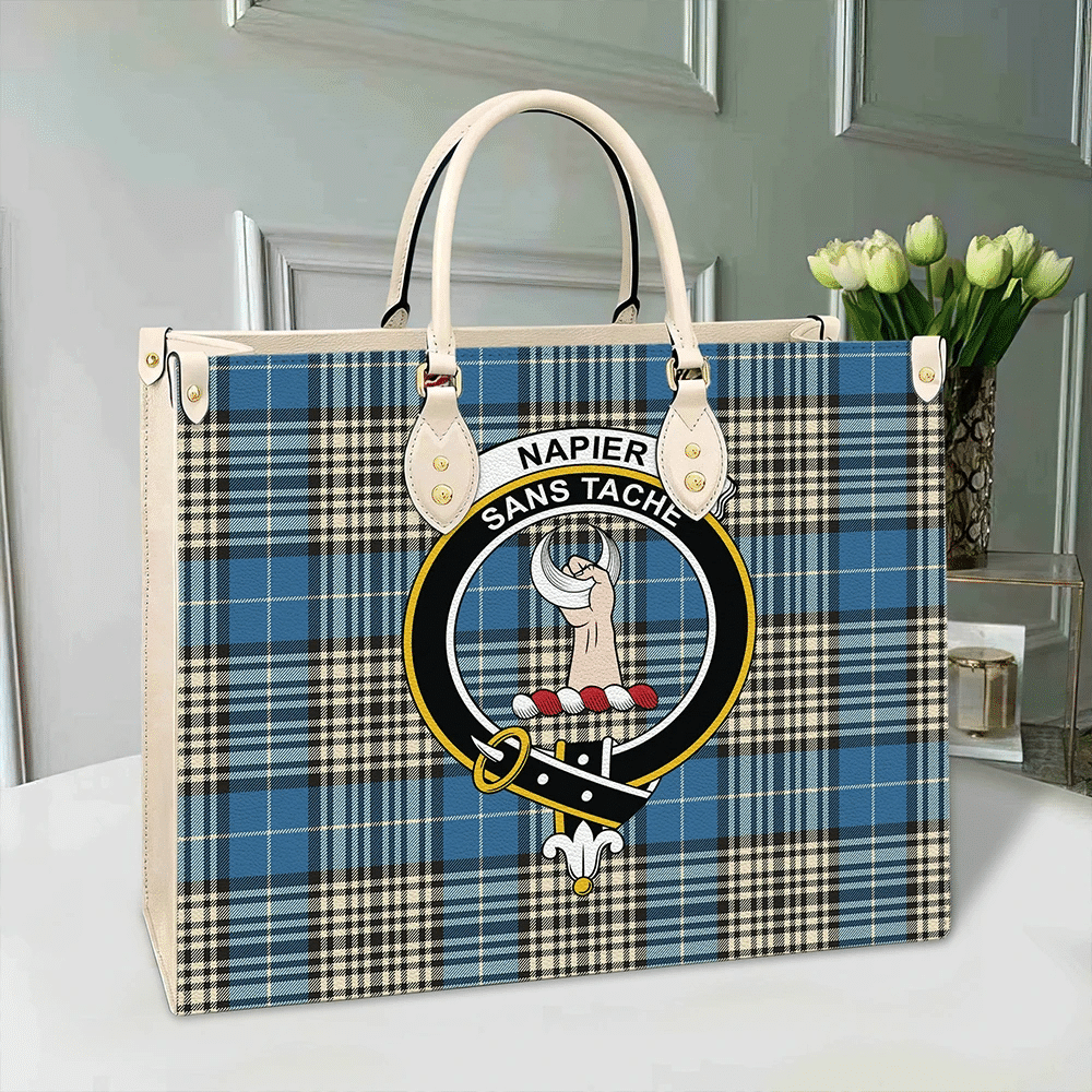 Napier Ancient Tartan Crest Leather Bag
