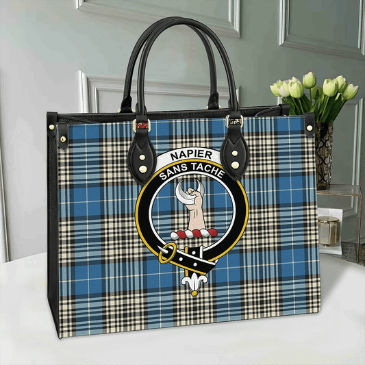 Napier Ancient Tartan Crest Leather Bag