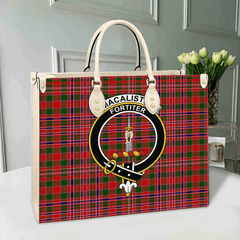 MacAlister Modern Tartan Crest Leather Bag
