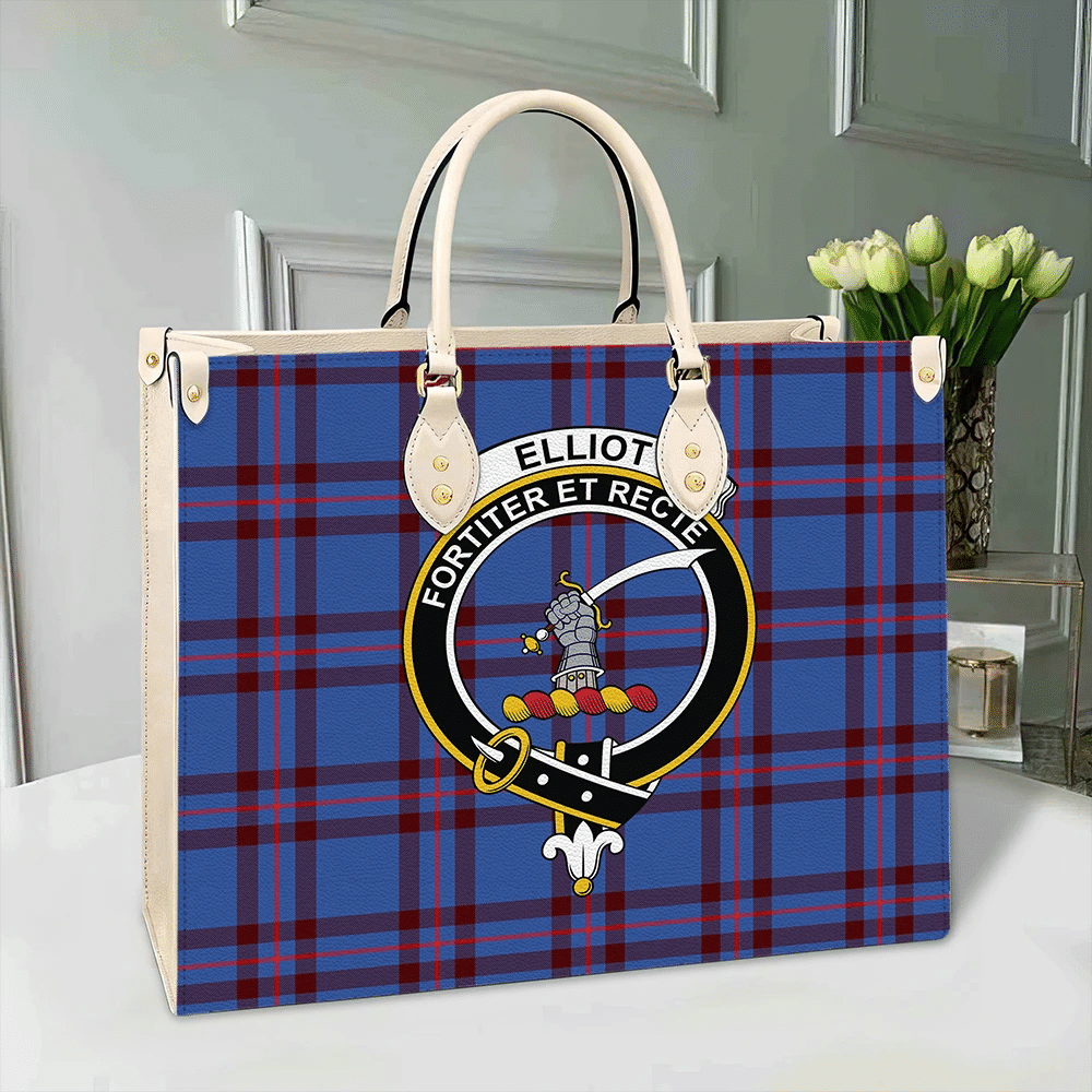 Elliot Modern Tartan Crest Leather Bag