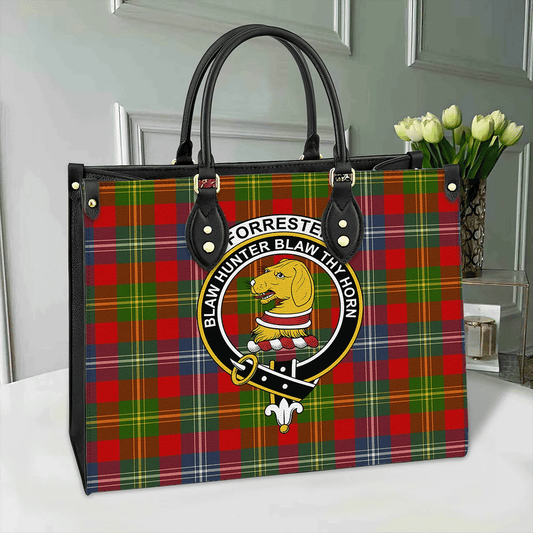 Forrester Tartan Crest Leather Bag