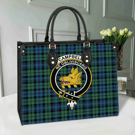 Campbell Ancient 02 Tartan Crest Leather Bag