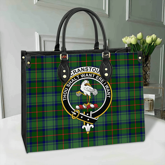 Cranstoun Tartan Crest Leather Bag