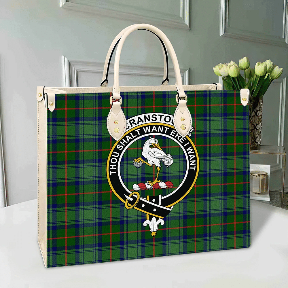 Cranstoun Tartan Crest Leather Bag