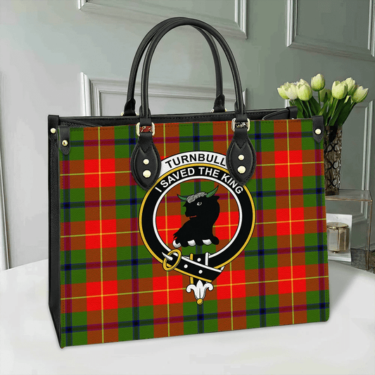 Turnbull Dress Tartan Crest Leather Bag