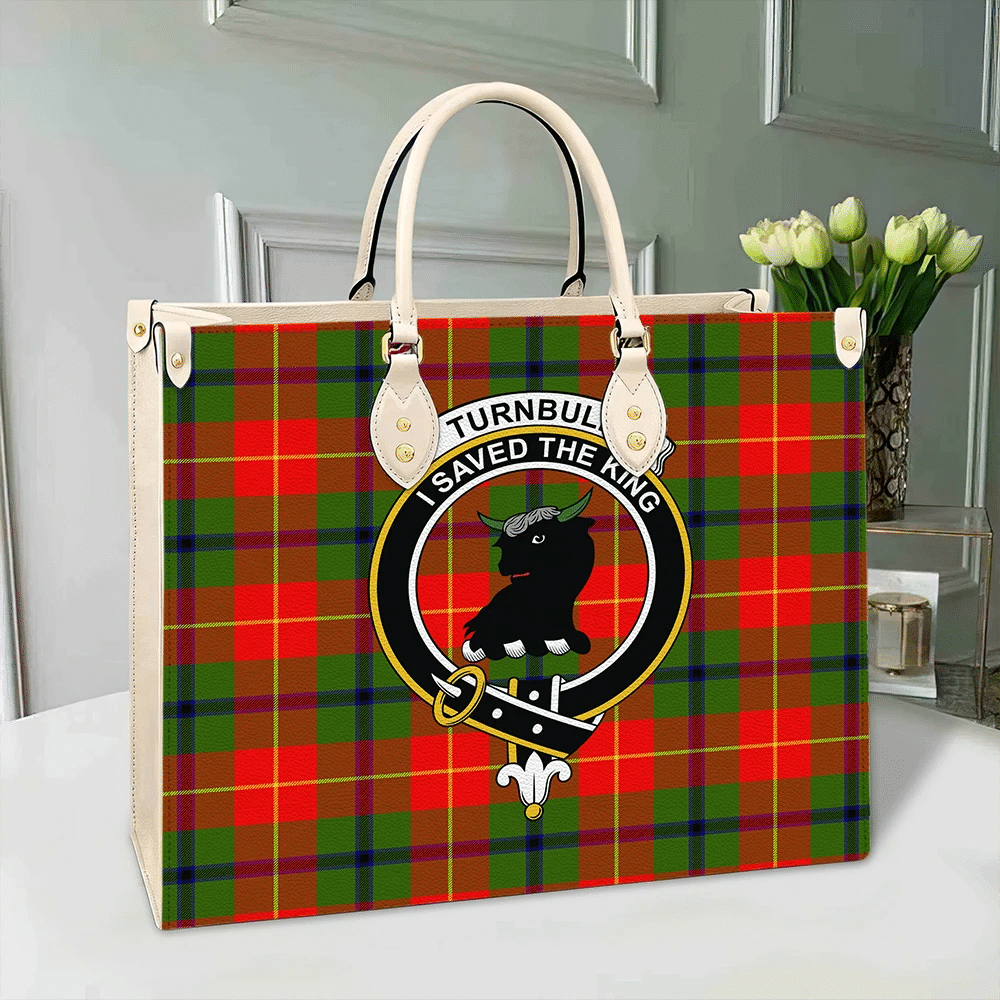 Turnbull Dress Tartan Crest Leather Bag