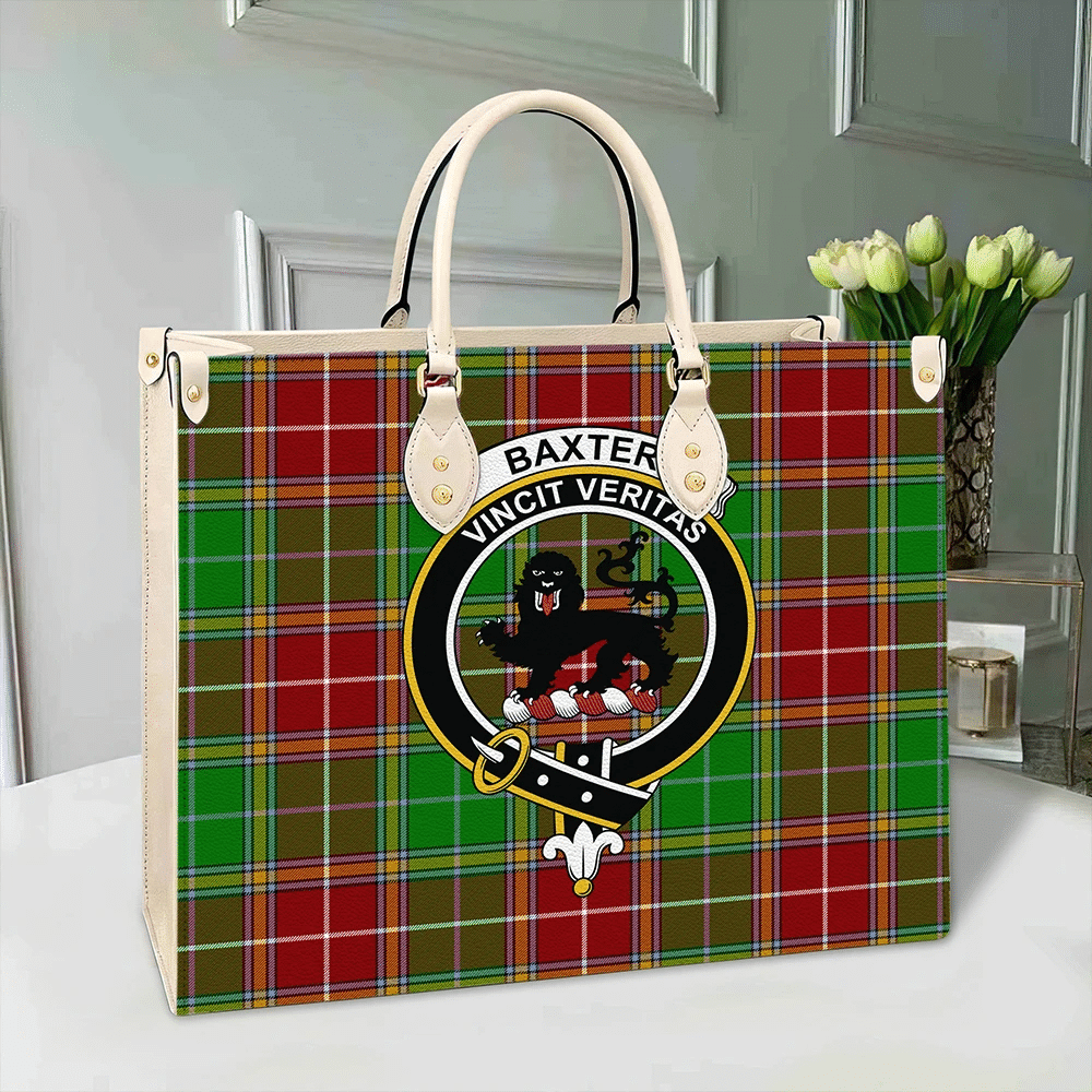 Baxter Tartan Crest Leather Bag