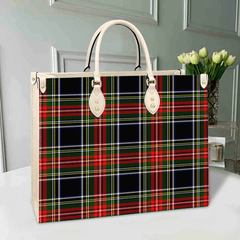 Stewart Black Tartan Leather Bag
