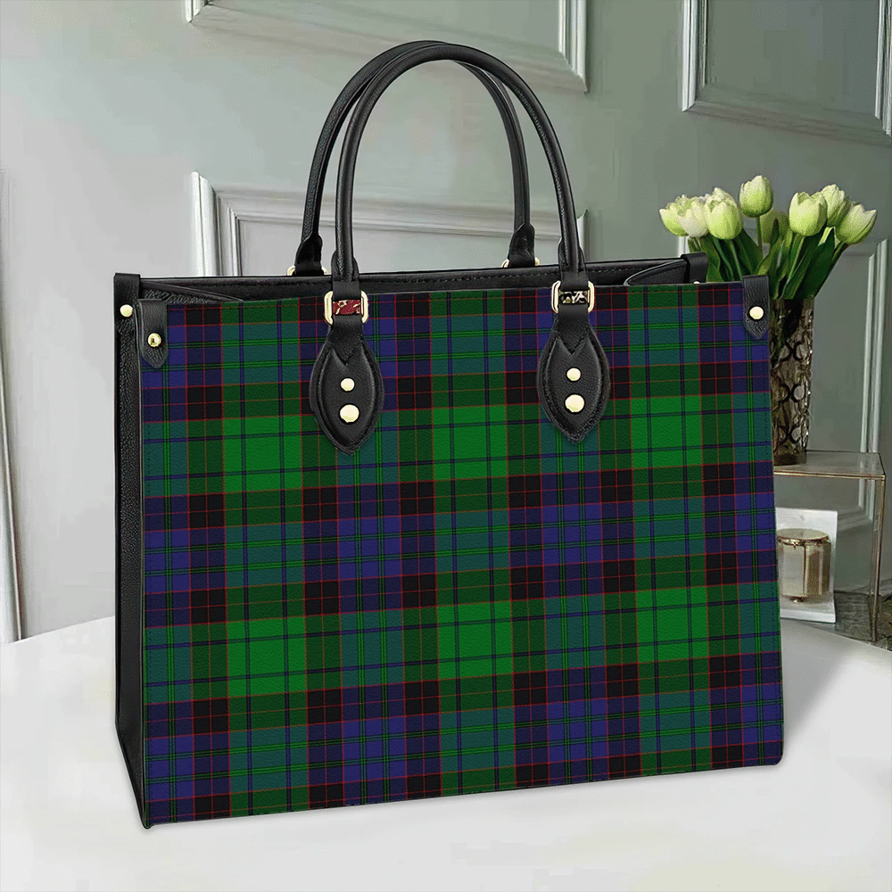 Stewart Old Modern Tartan Leather Bag