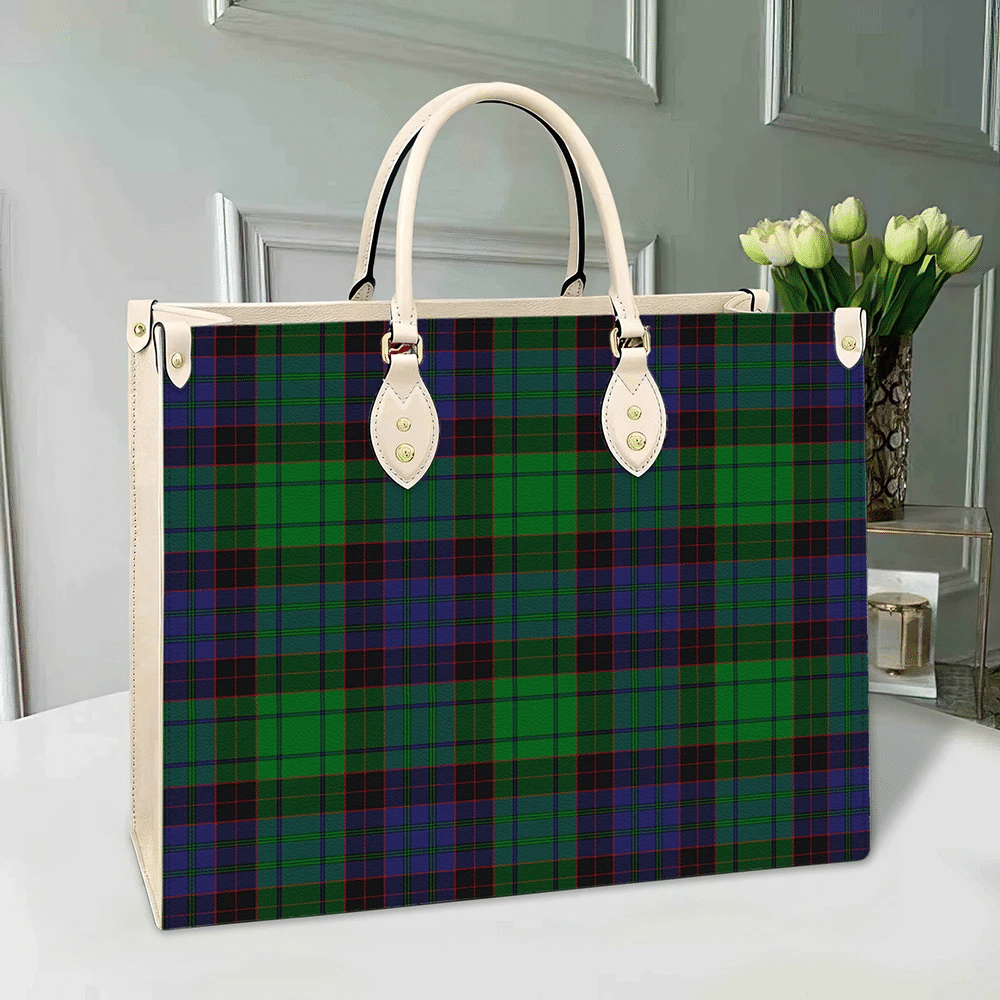 Stewart Old Modern Tartan Leather Bag