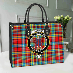 Ogilvie Hunting Ancient Tartan Crest Leather Bag