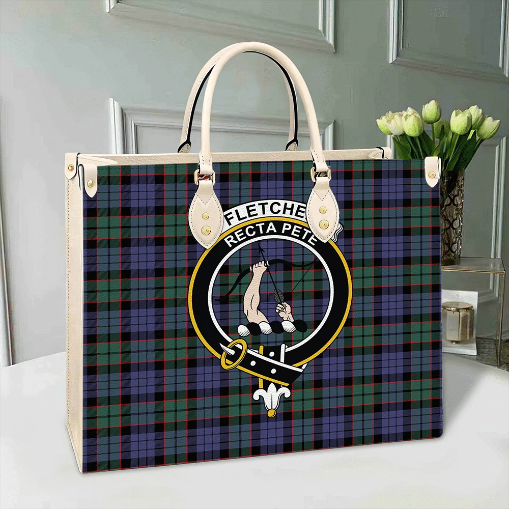 Fletcher Modern Tartan Crest Leather Bag