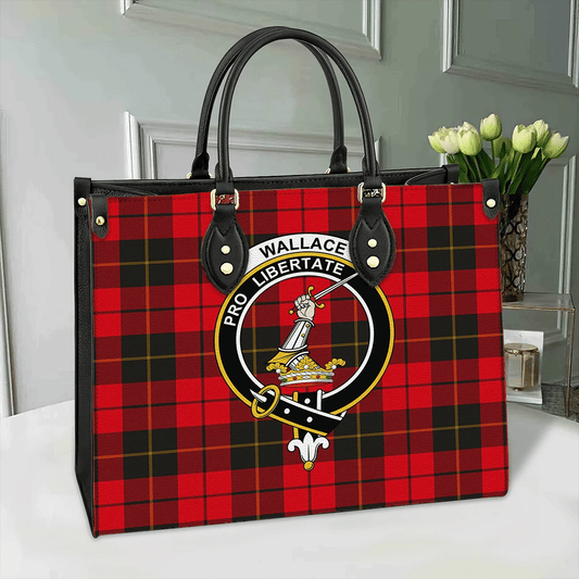 Wallace Weathered Tartan Crest Leather Bag