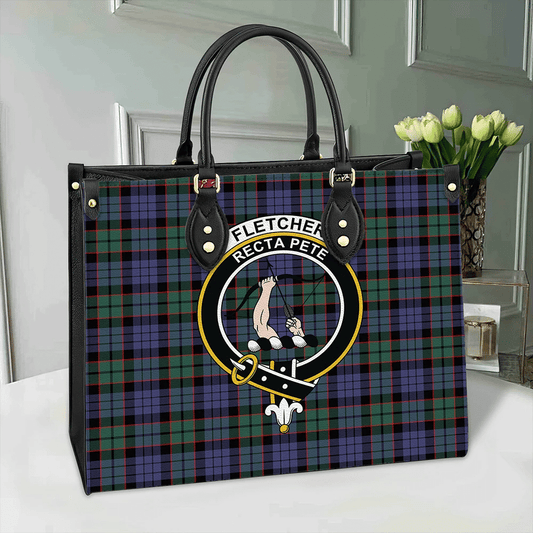 Fletcher Modern Tartan Crest Leather Bag