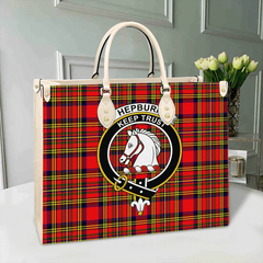 Hepburn Tartan Crest Leather Bag
